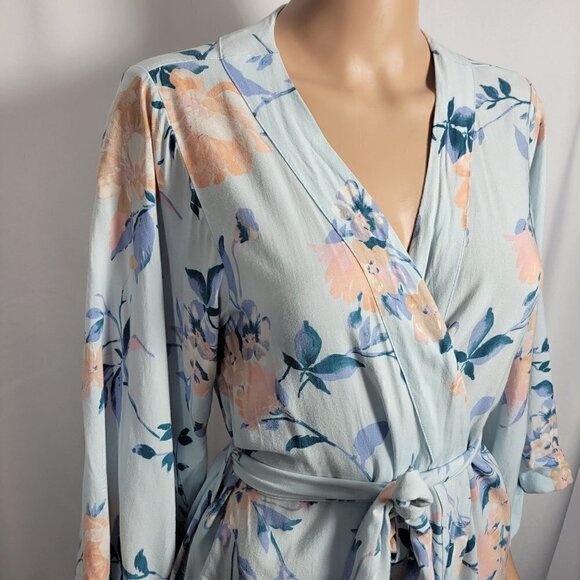 Yumi Kim Women's Dream Lover Bridal Light Blue Something Blue Floral Robe Size M - Picture 2 of 9